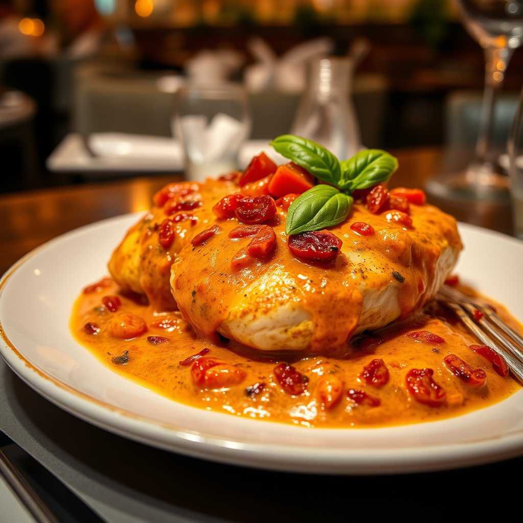 Simmered Chicken in Tomato-Cream Sauce