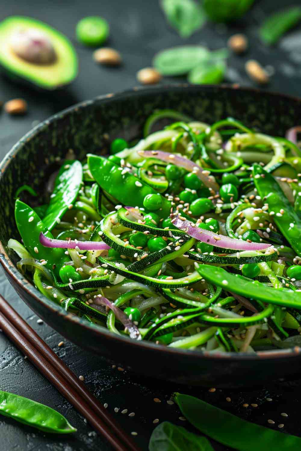 Zucchini Noodle Stir-Fry with Ground Turkey and Snap Peas