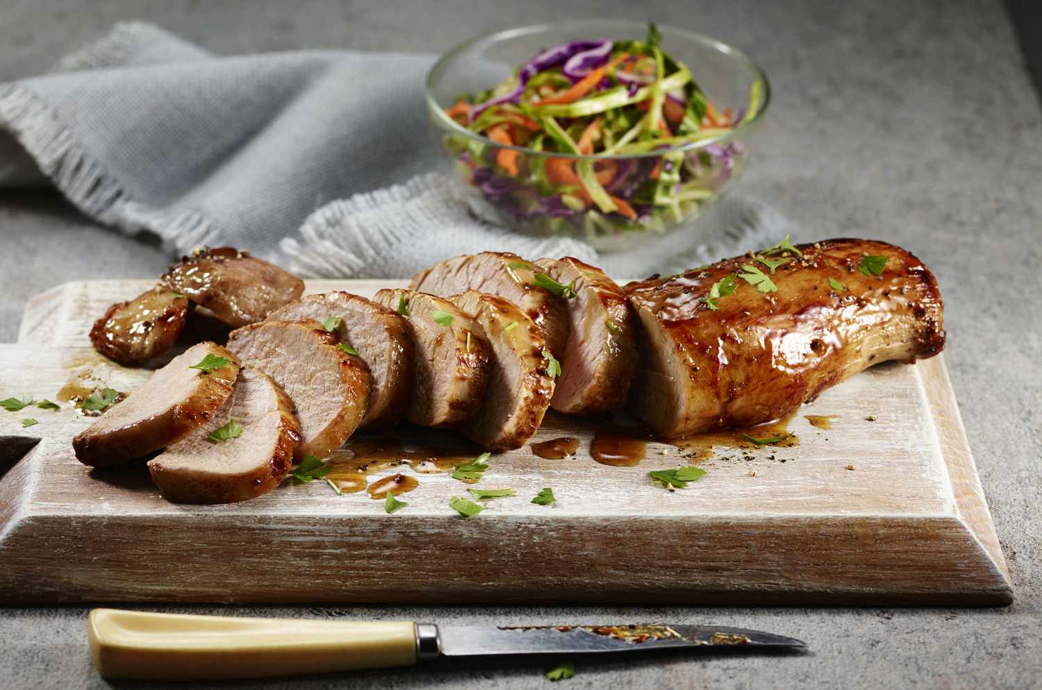 Birch-Sap Glazed Pork Tenderloin with Maple-Glazed Carrots