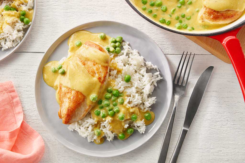 One-Pot Coconut Curry Chicken with Snap Peas