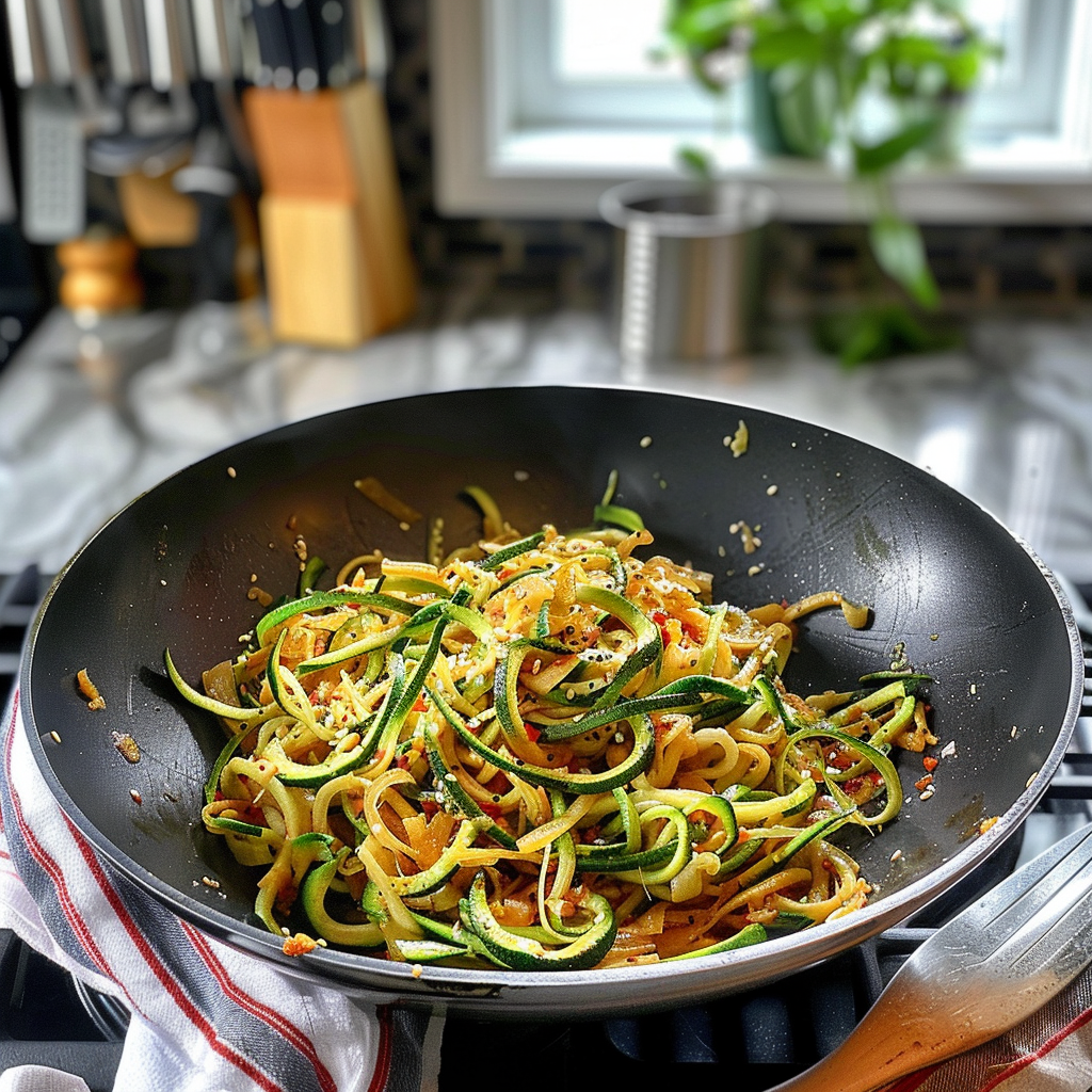 Zucchini Noodle Stir-Fry with Sesame and Ginger