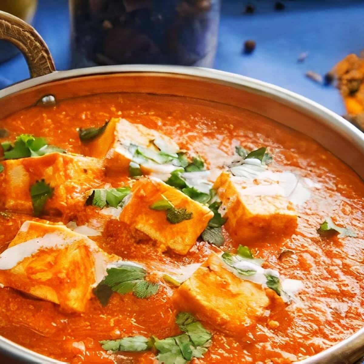 Tomato Cream Paneer Curry with Fresh Cilantro