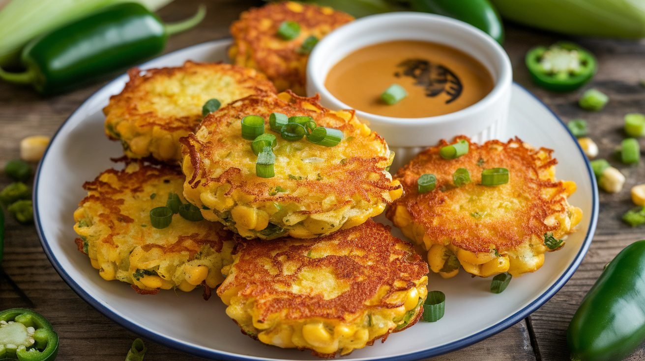 Jalapeño Corn Fritters with Lime Crema