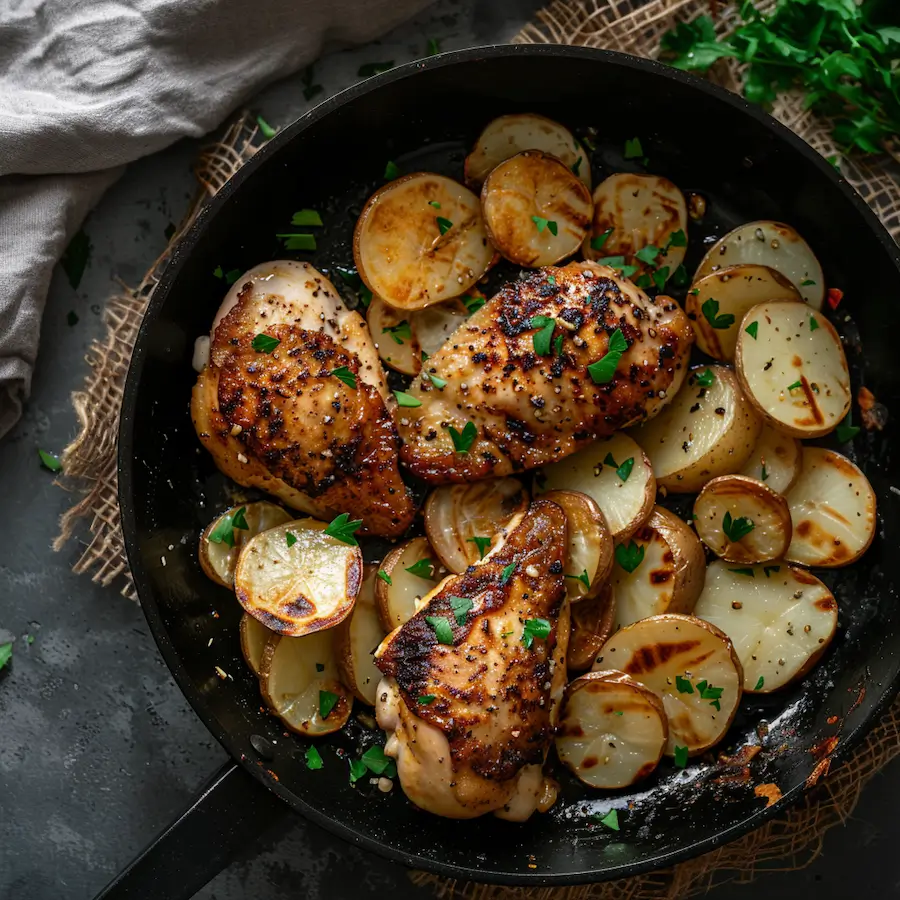Lemon-Herb Chicken and Vegetable Skillet