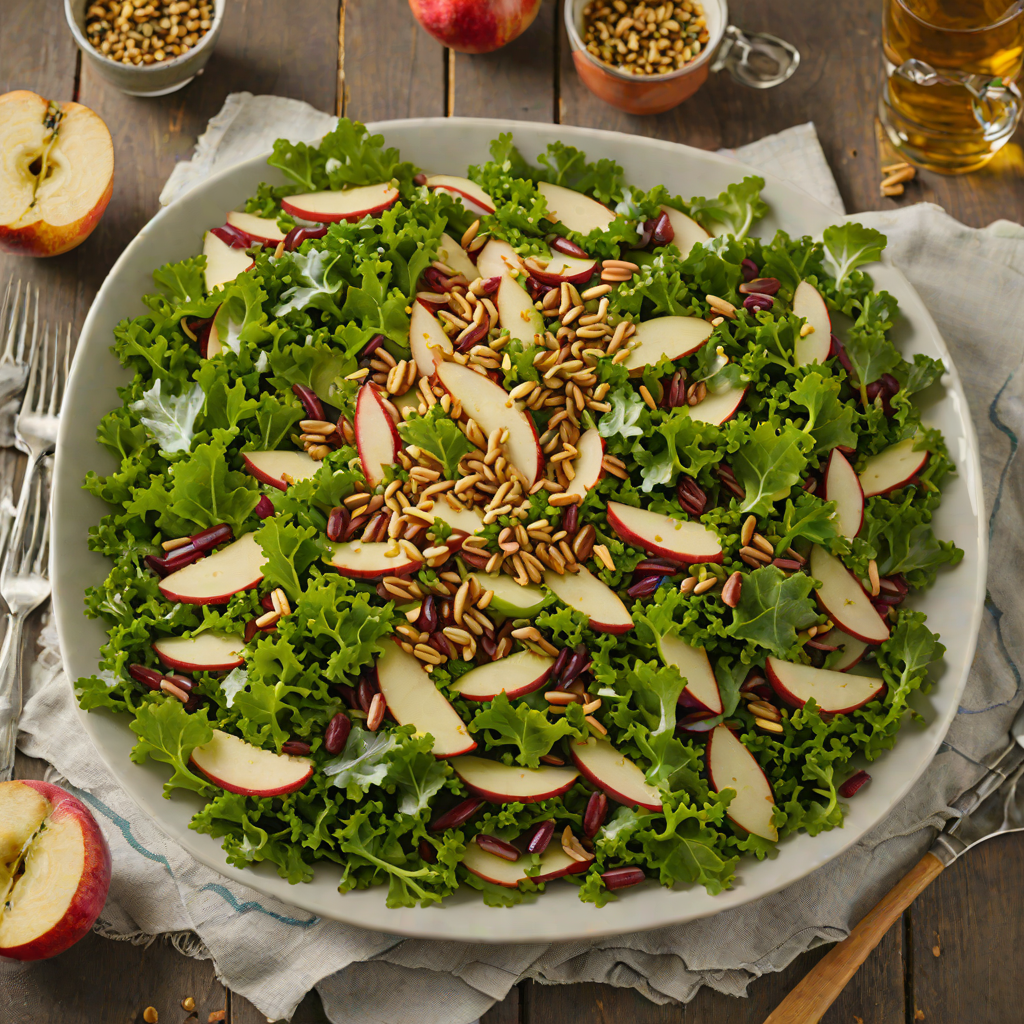 Layered Kale and Apple Salad with Apple Cider Vinaigrette