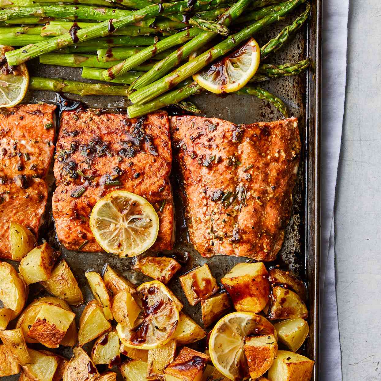 Sheet Pan Smoky Salmon with Cherry Tomatoes and Asparagus