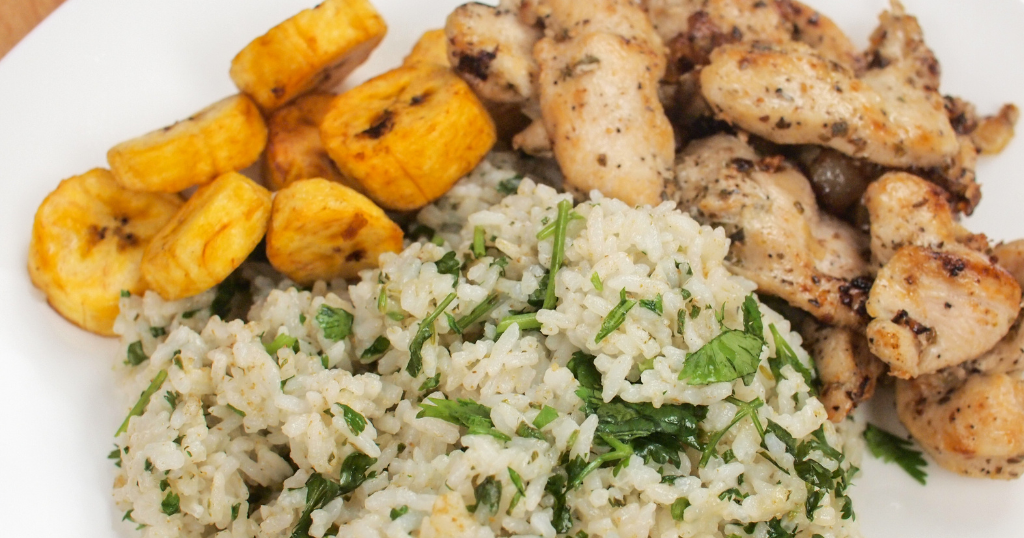 Sofrito-Infused Chicken and Rice with Plantains