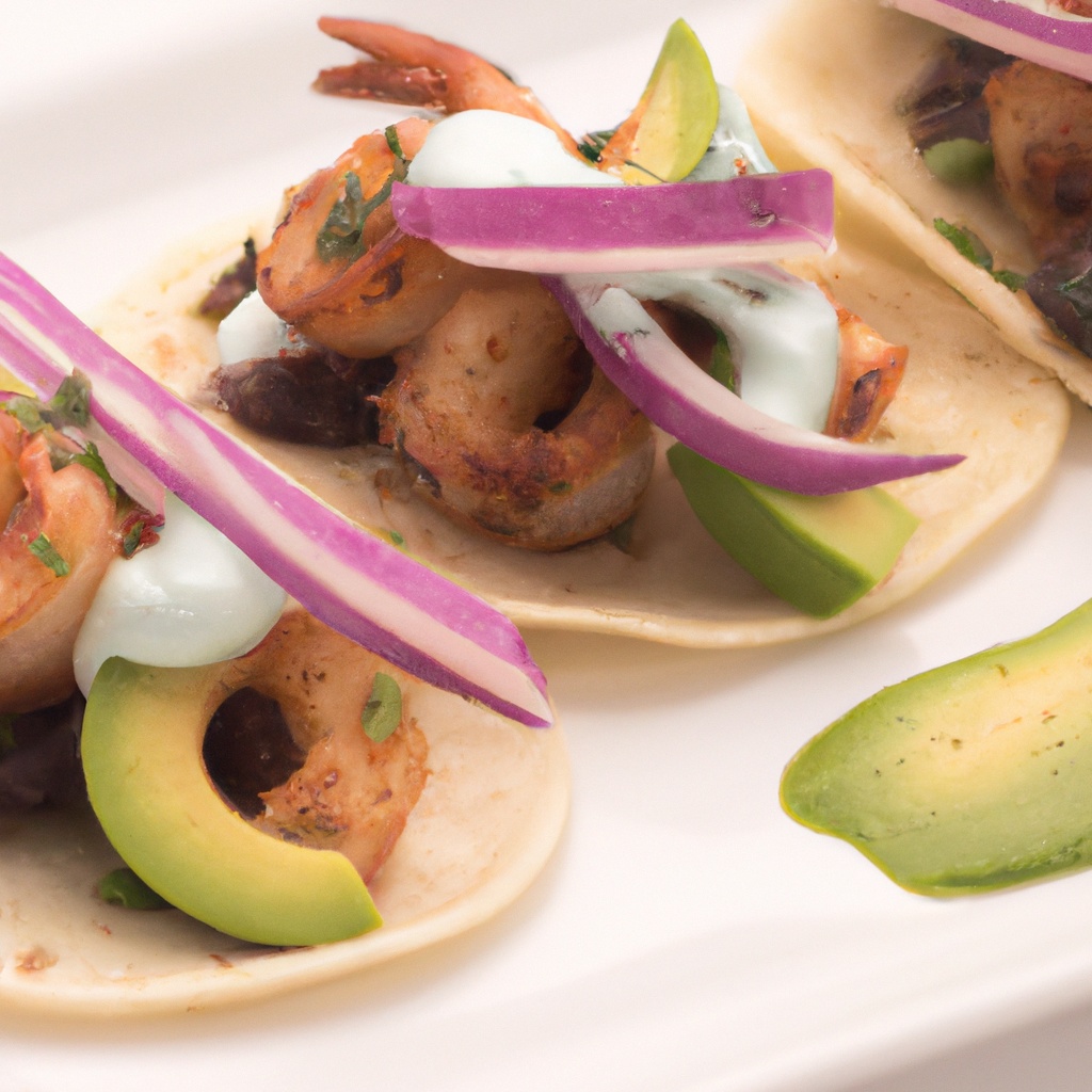 Blackened Shrimp Tacos with Avocado Crema