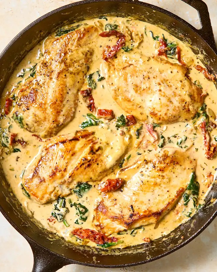 One-Pan Tuscan Chicken with Coconut Cream and Garlic