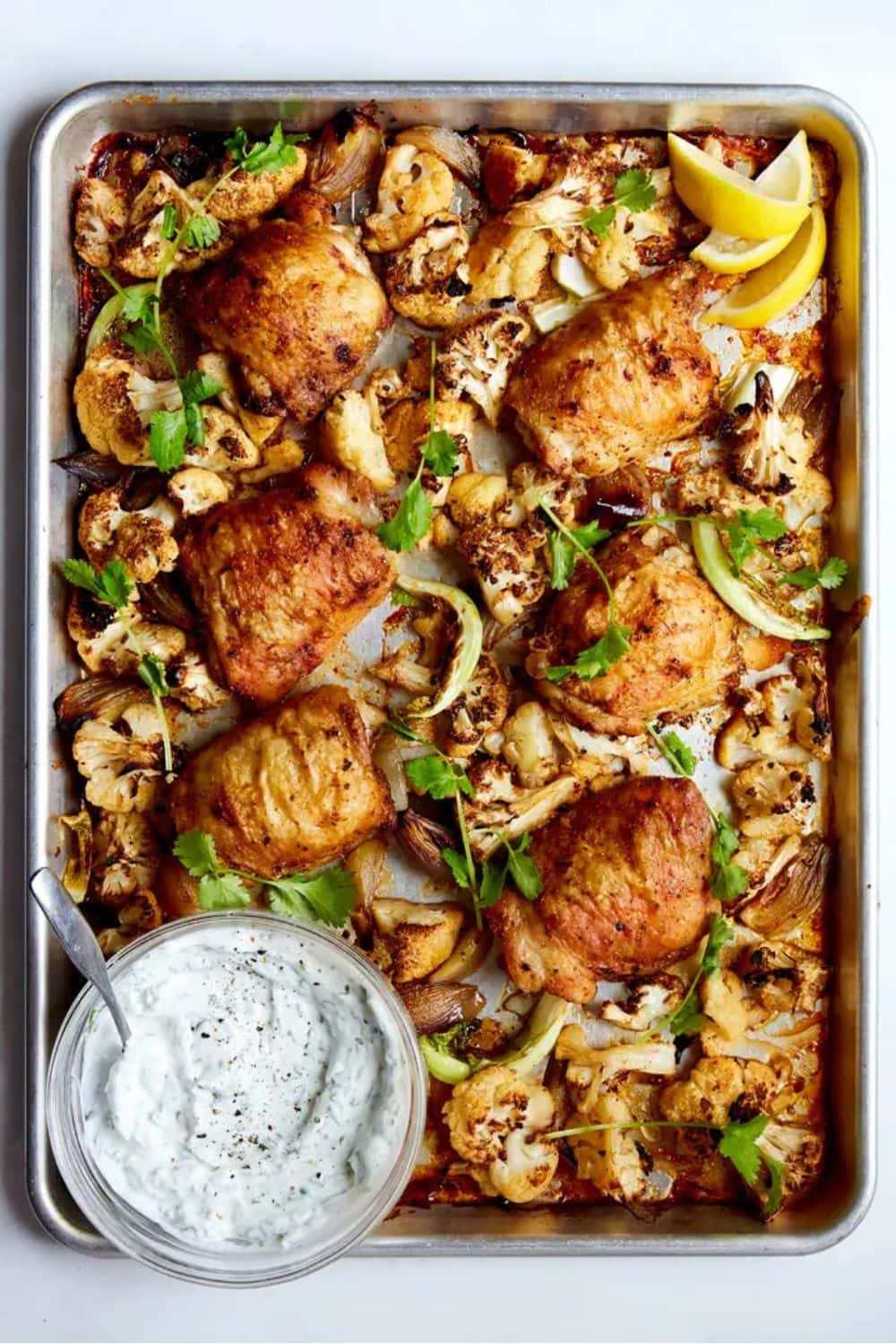 Crisp-Cooked Chicken Thighs with Herb-Infused Cauliflower Mash