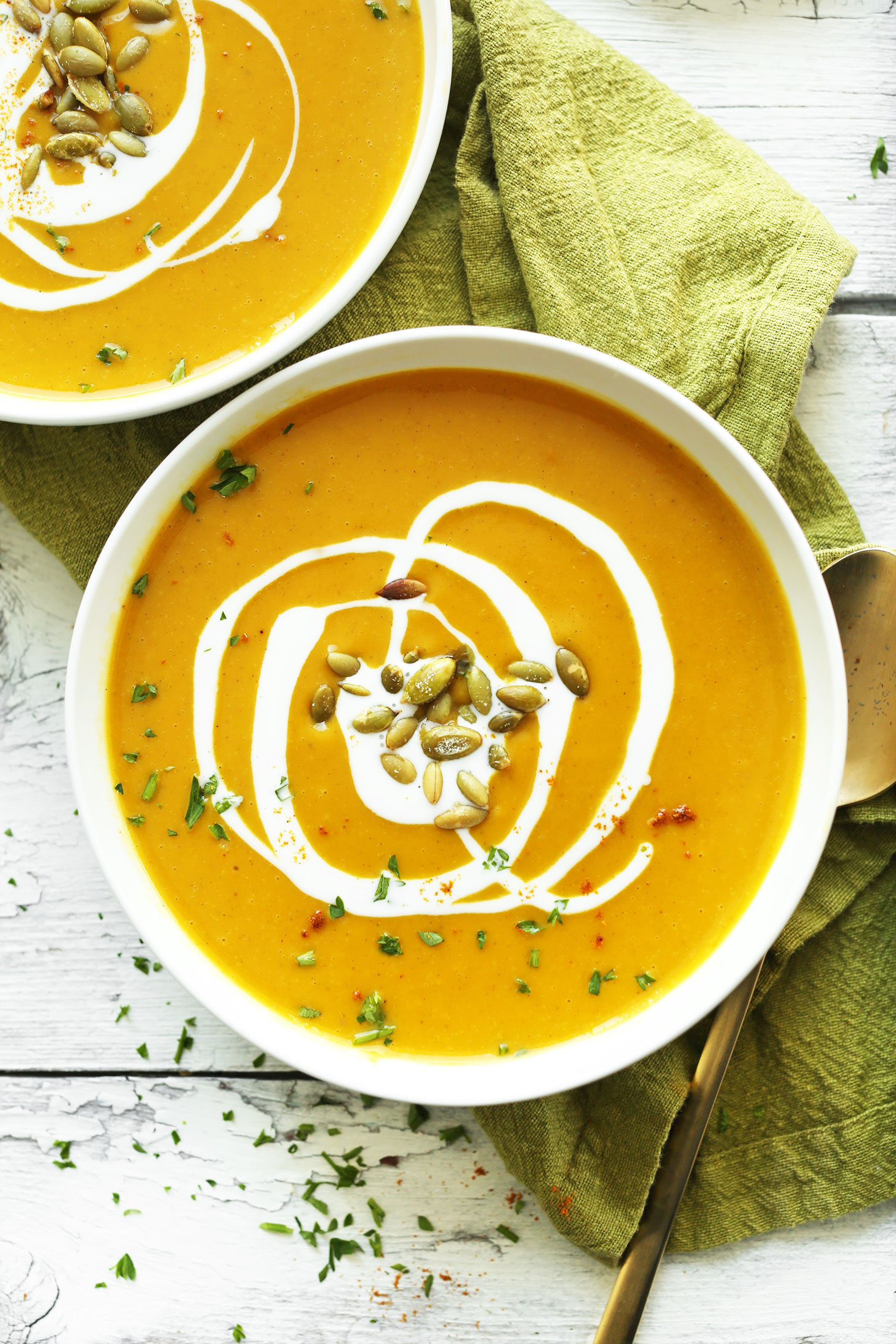 Curried Butternut Squash and Kale Soup