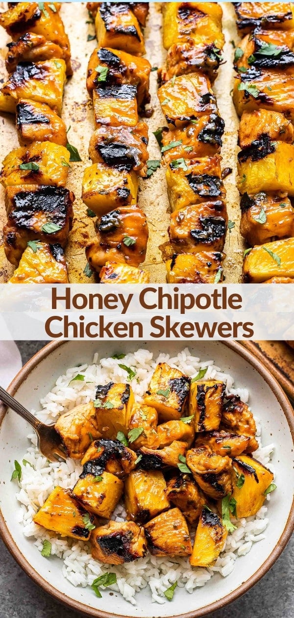 Chipotle Honey Glazed Chicken Skewers