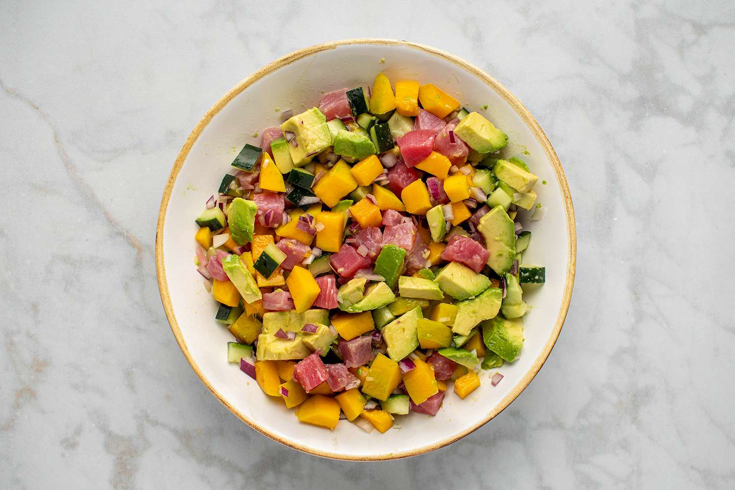 Mango-Tuna Ceviche with Cilantro-Lime Dressing