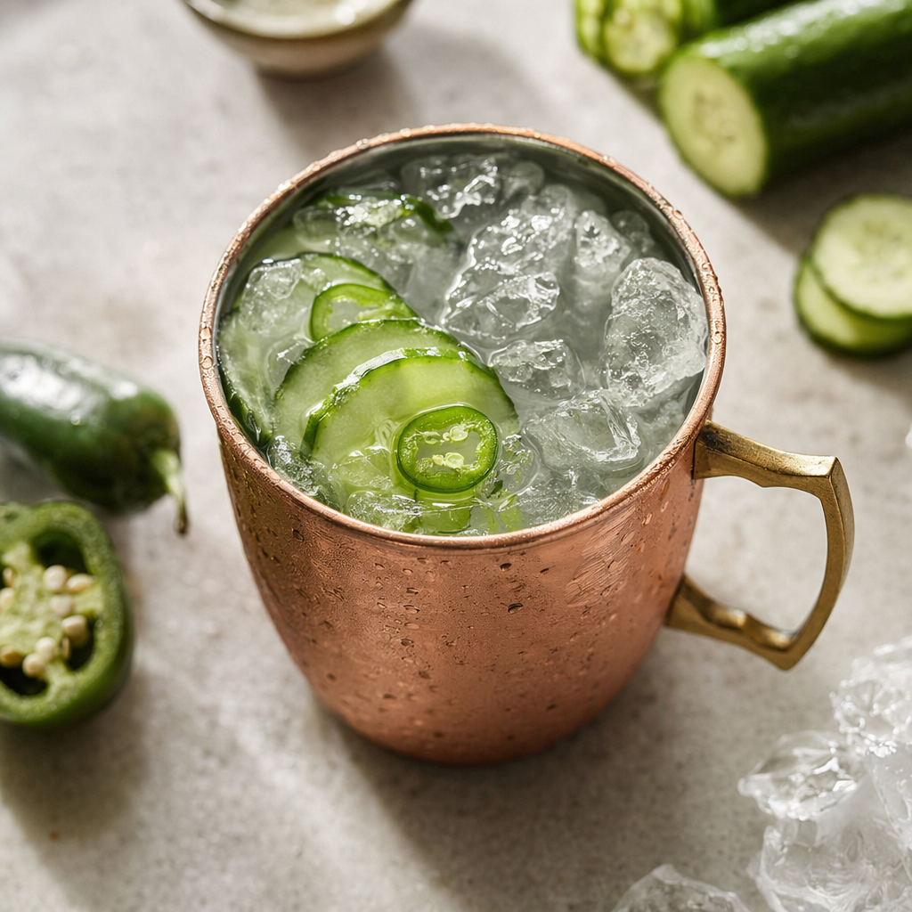 Spicy Cucumber Vodka Mule