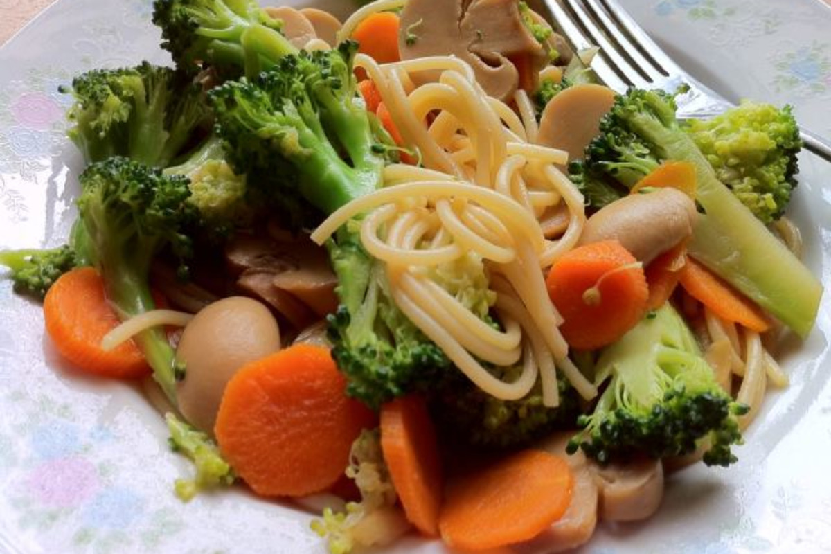 Vegetable Noodle Stir-Fry with Ginger-Soy Sauce