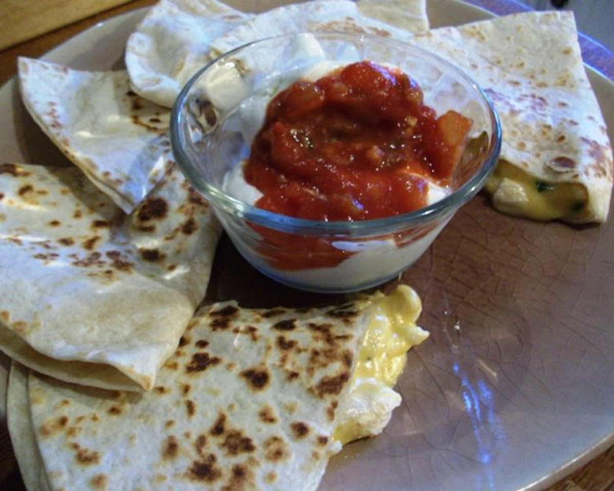 Cheesy Chicken Quesadillas with Salsa Verde