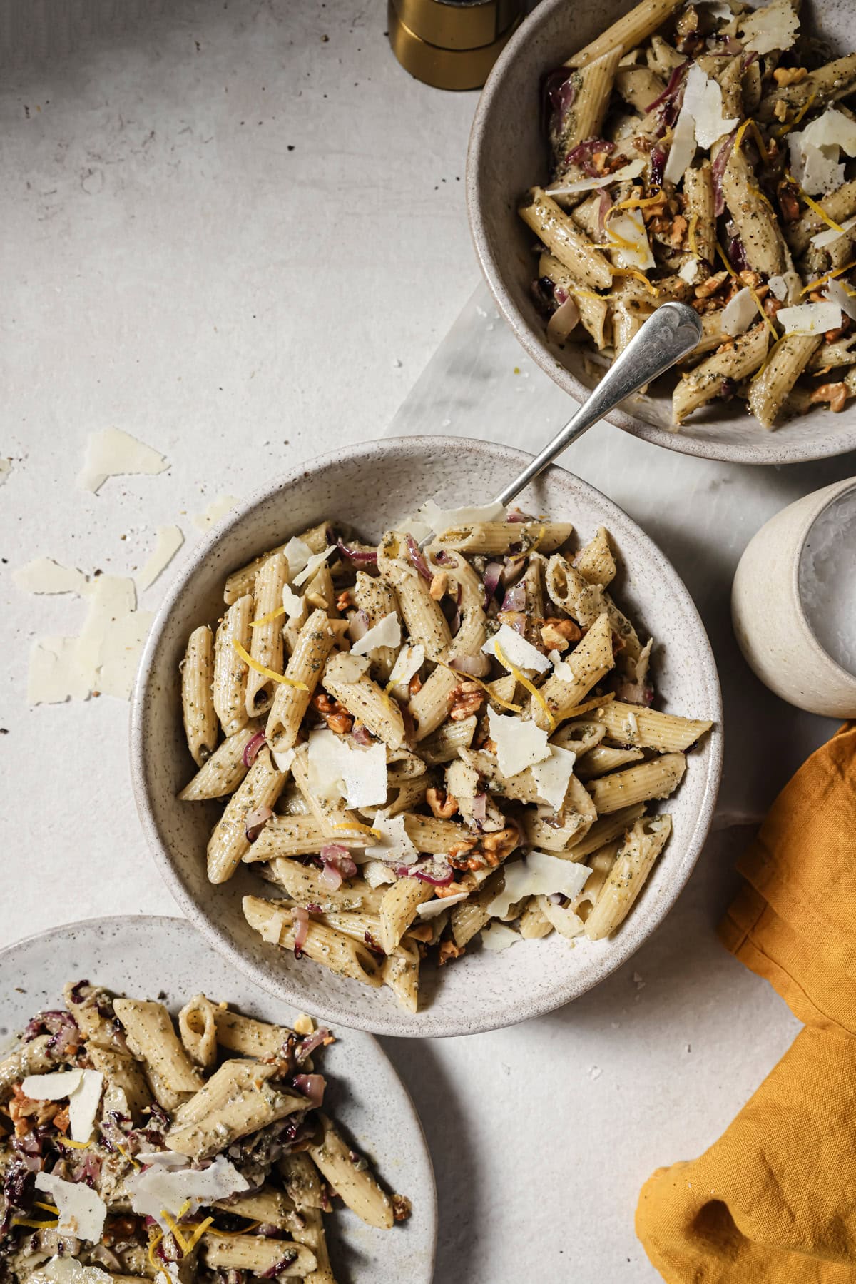 Radicchio and Parmesan Pasta with Lemon Zest