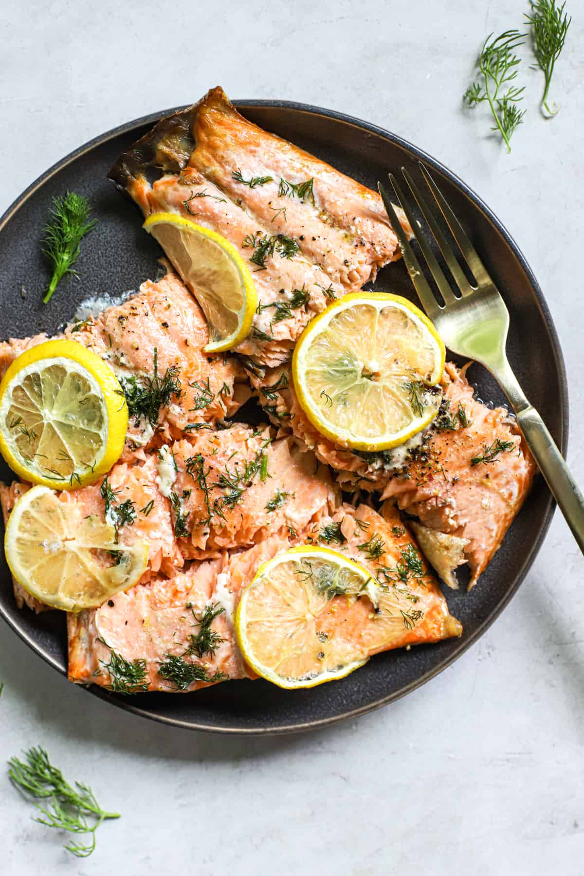 Grilled Lemon-Dill Salmon with Herb Oil