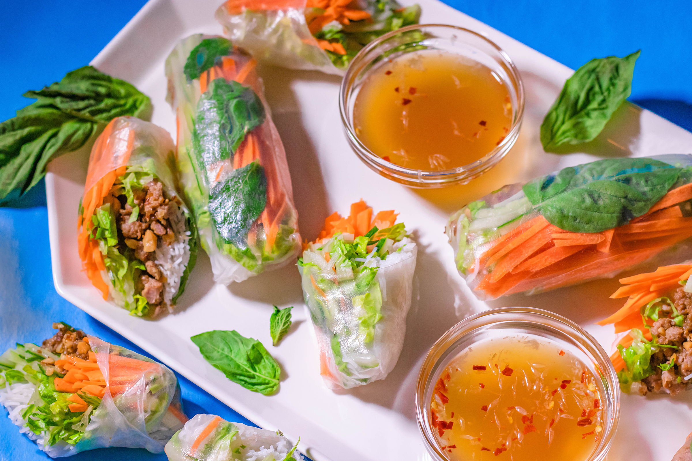 Vietnamese Summer Rolls with Chinese Sesame Noodles
