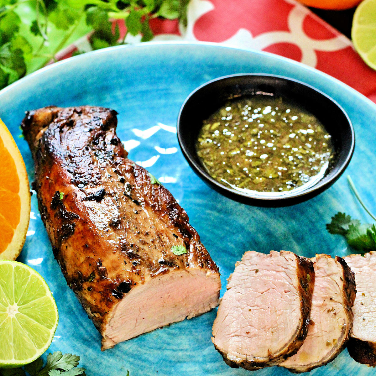 Lechón Style Pork Tenderloin with Mojo Sauce