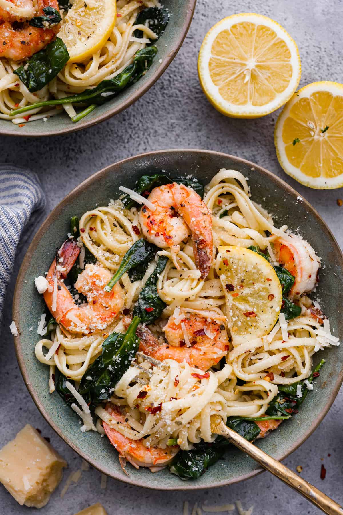 Pasta with Sautéed Shrimp and Lemon-Garlic Broth