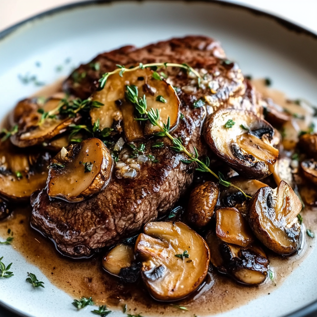 Pan-Seared Beef with Mushrooms