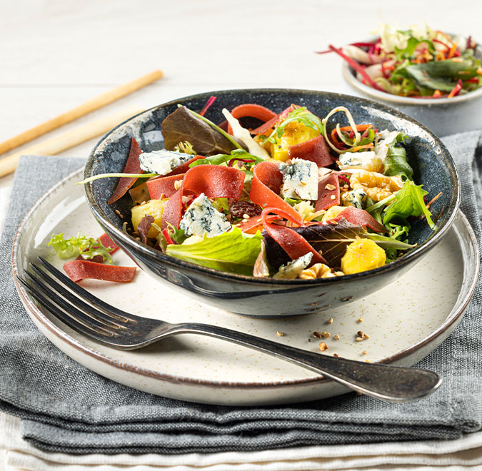 Smoked Peach Salad with Gorgonzola