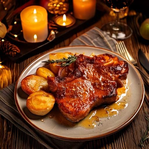 Honey-Maple Glazed Pork Chops with Roasted Parsnips
