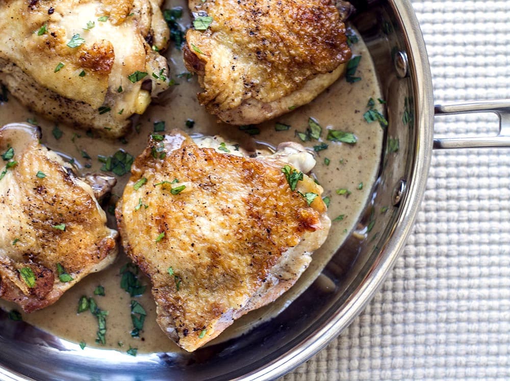 Pan-Seared Chicken Thighs with Rosemary and Butter