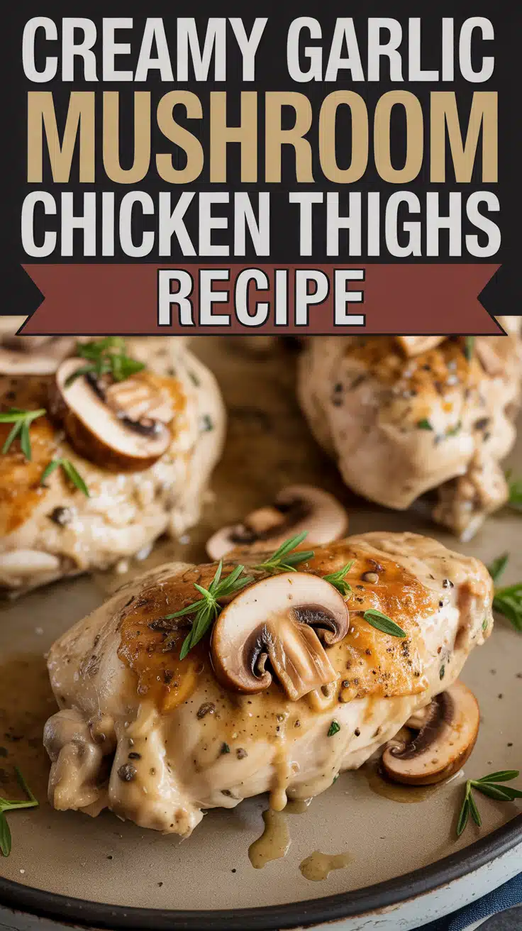 Garlic-Thyme Chicken Thighs with Mushroom Cream