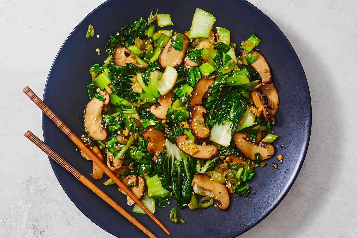 Sautéed Kale and Shiitake Mushroom Stir-Fry with Ginger