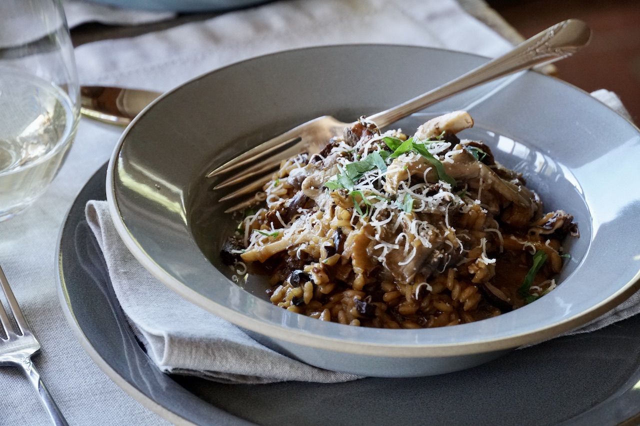Sautéed Mushroom Risotto with White Wine