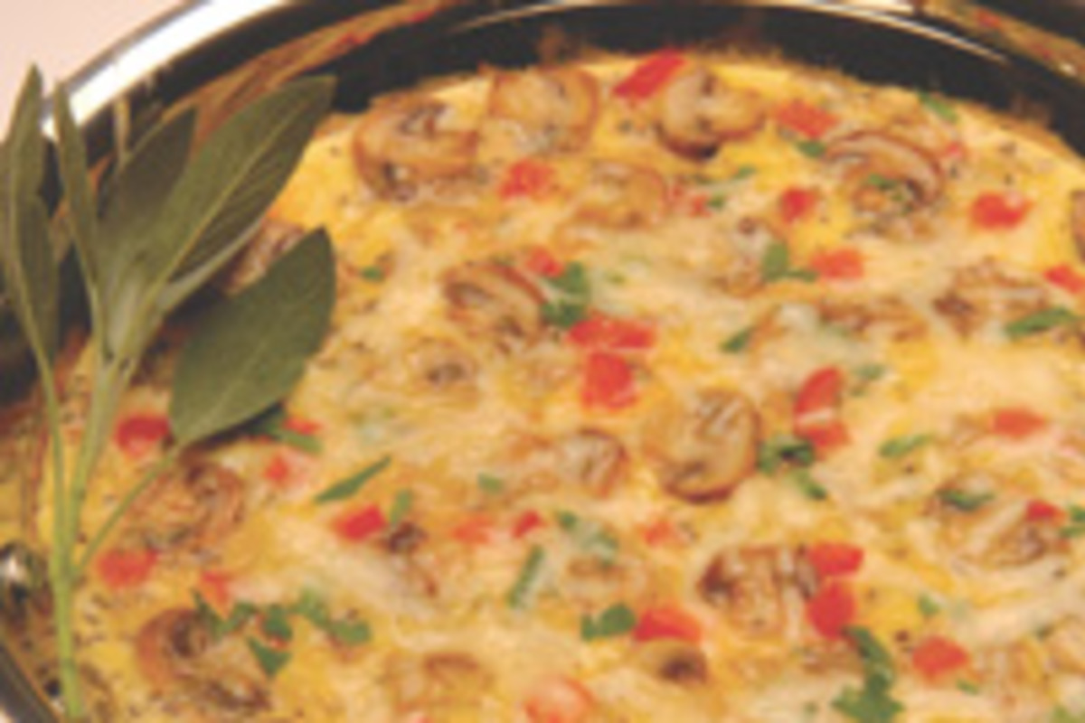 Savory Mushroom and Gruyere Frittata with Fresh Chives