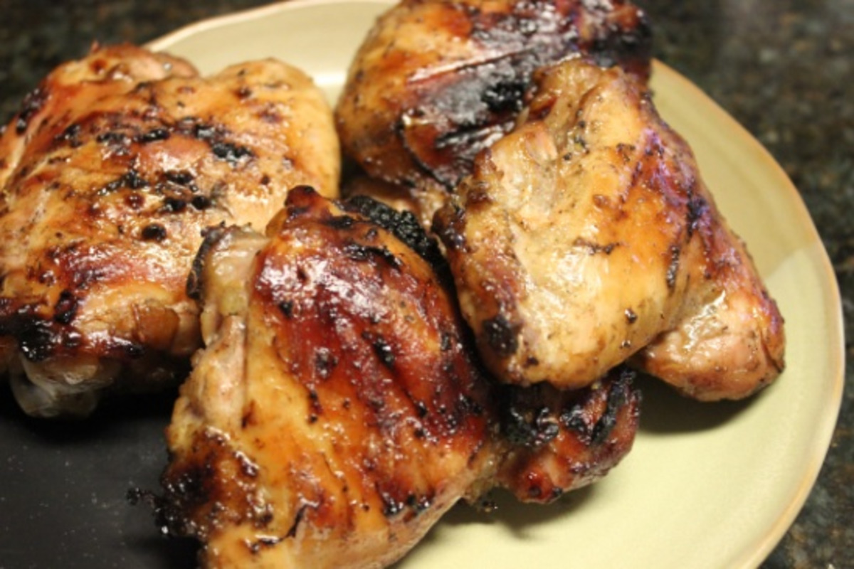 House-Smoked Chicken Thighs with Apple-Maple Glaze