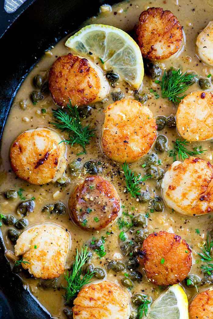 Pan-Seared Scallops with Dill and Lemon Butter