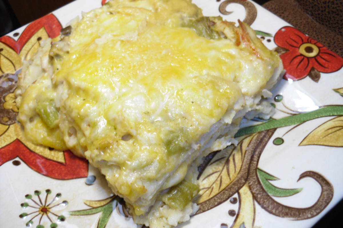 Baked Chicken Enchiladas with Roasted Green Chile Sauce