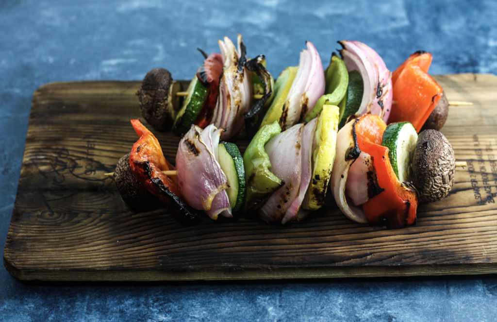 Charred Vegetable Skewers with Smoky Vinegar