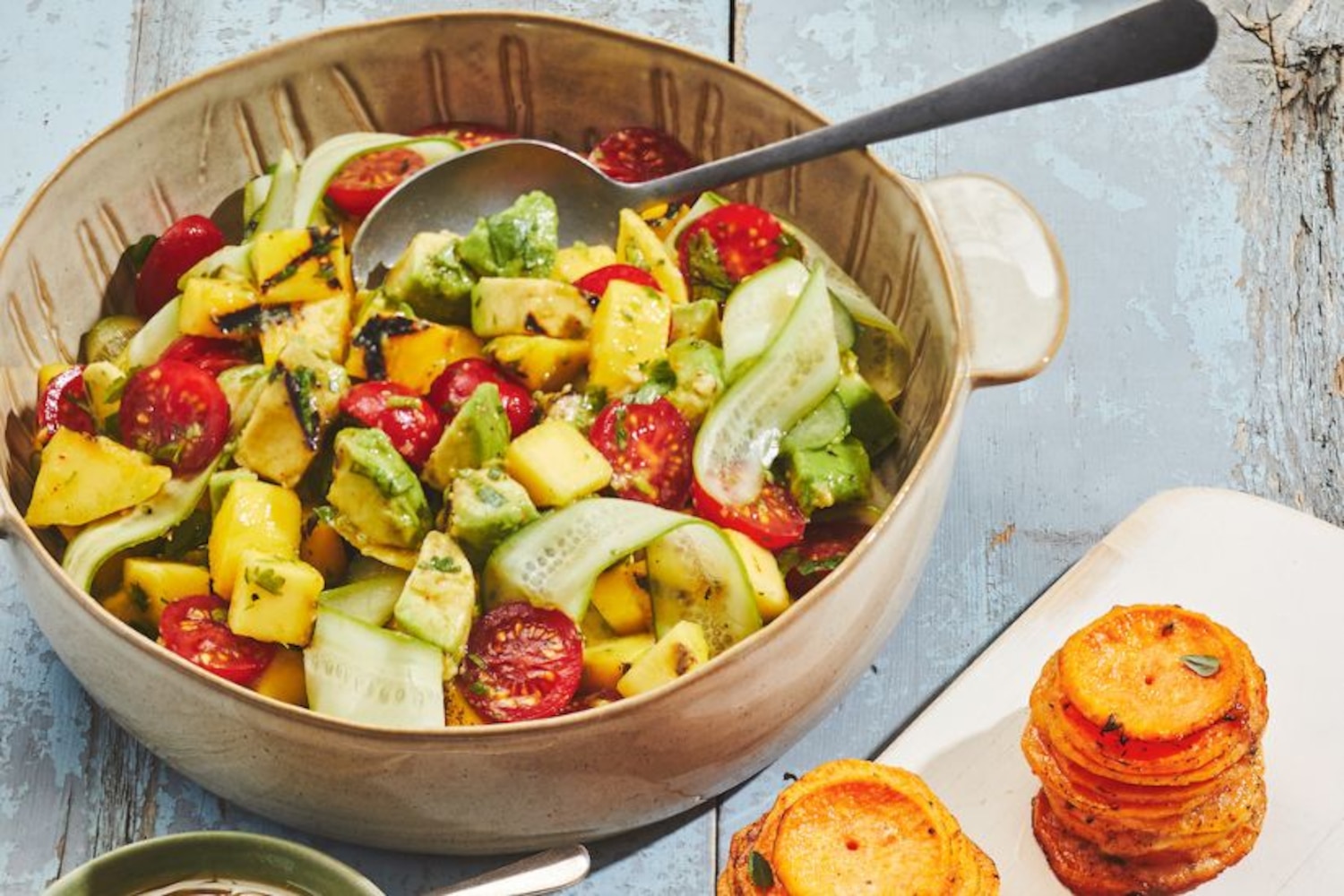 Grilled Mango Avocado Salad with Lime