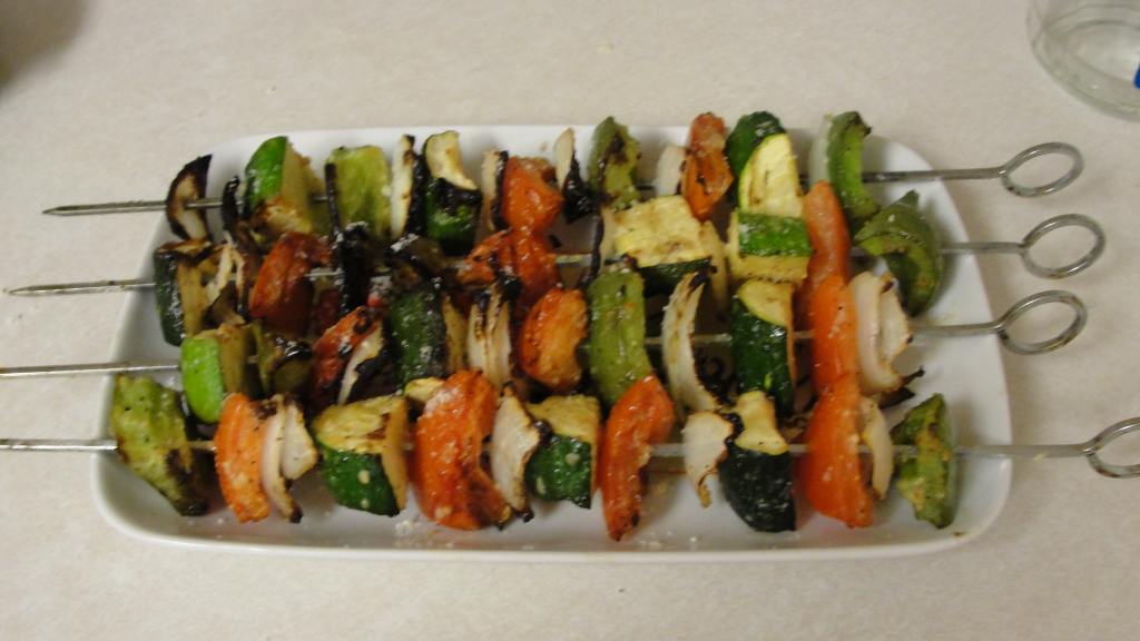Global Veggie Skewers with Tahini-Ginger Glaze
