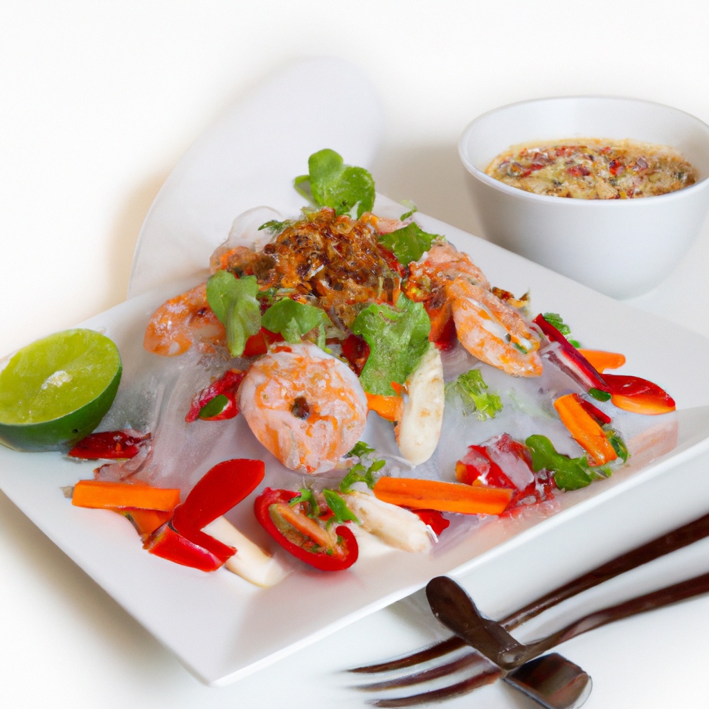 Tamarind Rice Noodle Salad with Shrimp