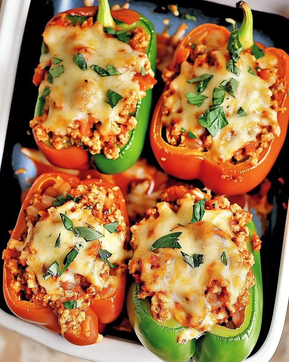 Herb-Infused Stuffed Bell Peppers with Ground Turkey