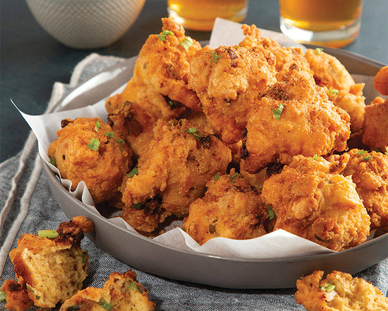 Smoked Paprika Oyster Fritters with Pickled Onion Relish