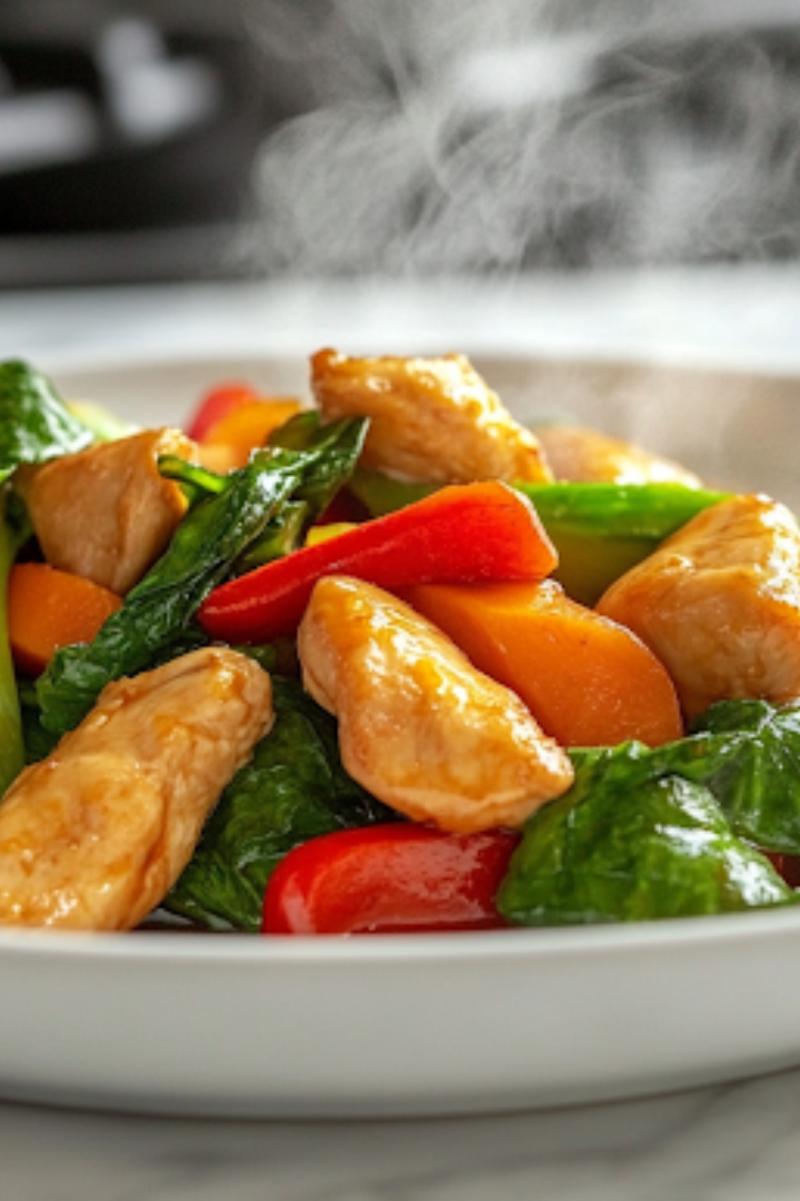 Chicken and Vegetable Stir-fry with Garlic