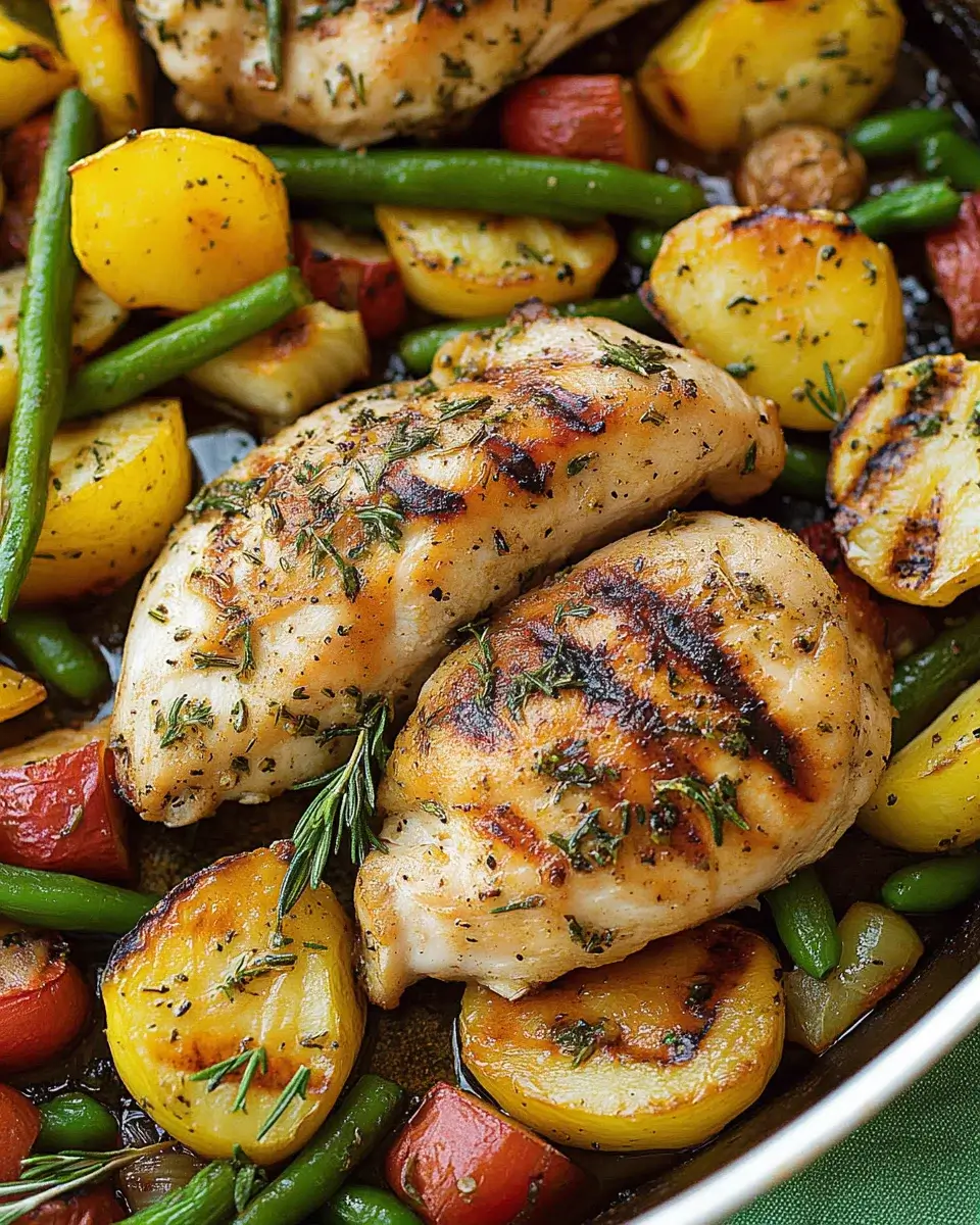 Herb-Infused Grilled Chicken with Garden Veggies