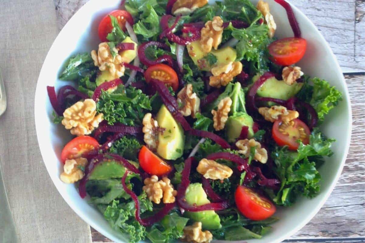 Kale and Beetroot Salad with Walnut Vinaigrette