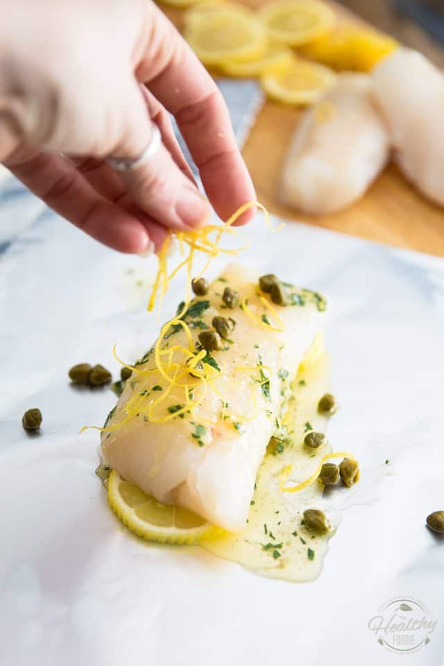 Citrus-Herb Crusted Cod with Lemon-Caper Sauce