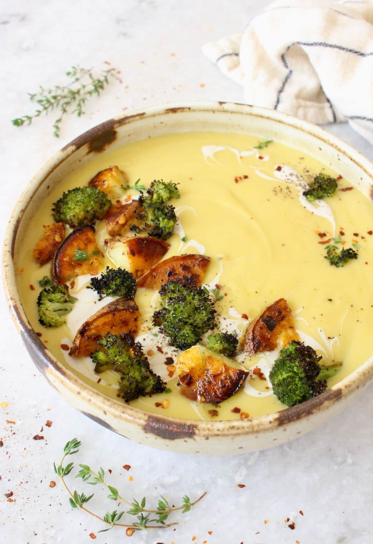 Root Vegetable and Leek Soup with Thyme