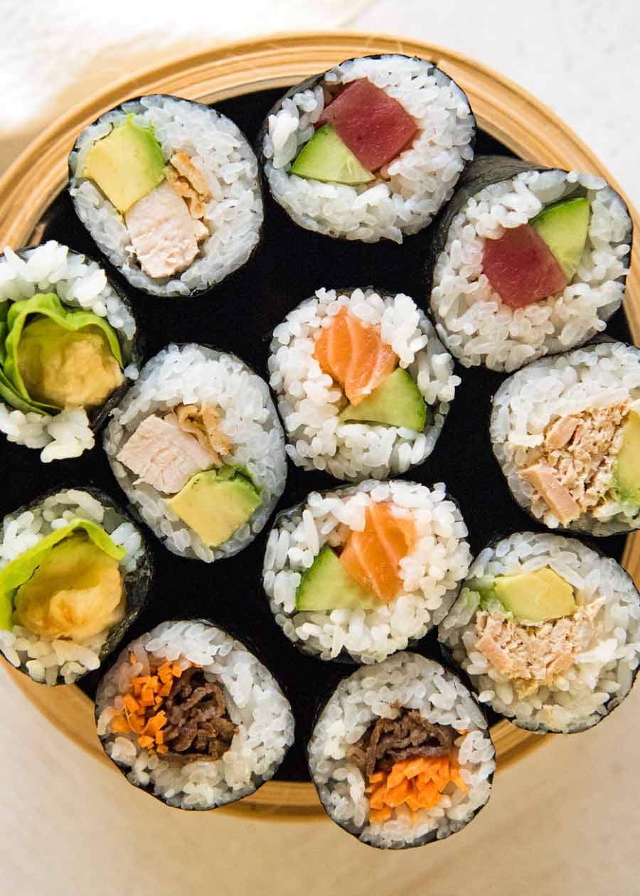 Japanese Sushi Rolls with Thai Peanut Sauce