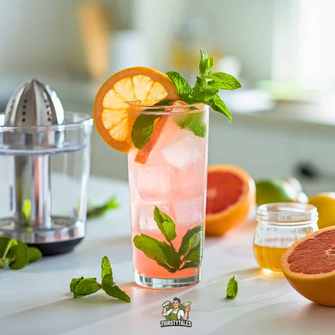Non-Alcoholic Grapefruit Mint Mocktail