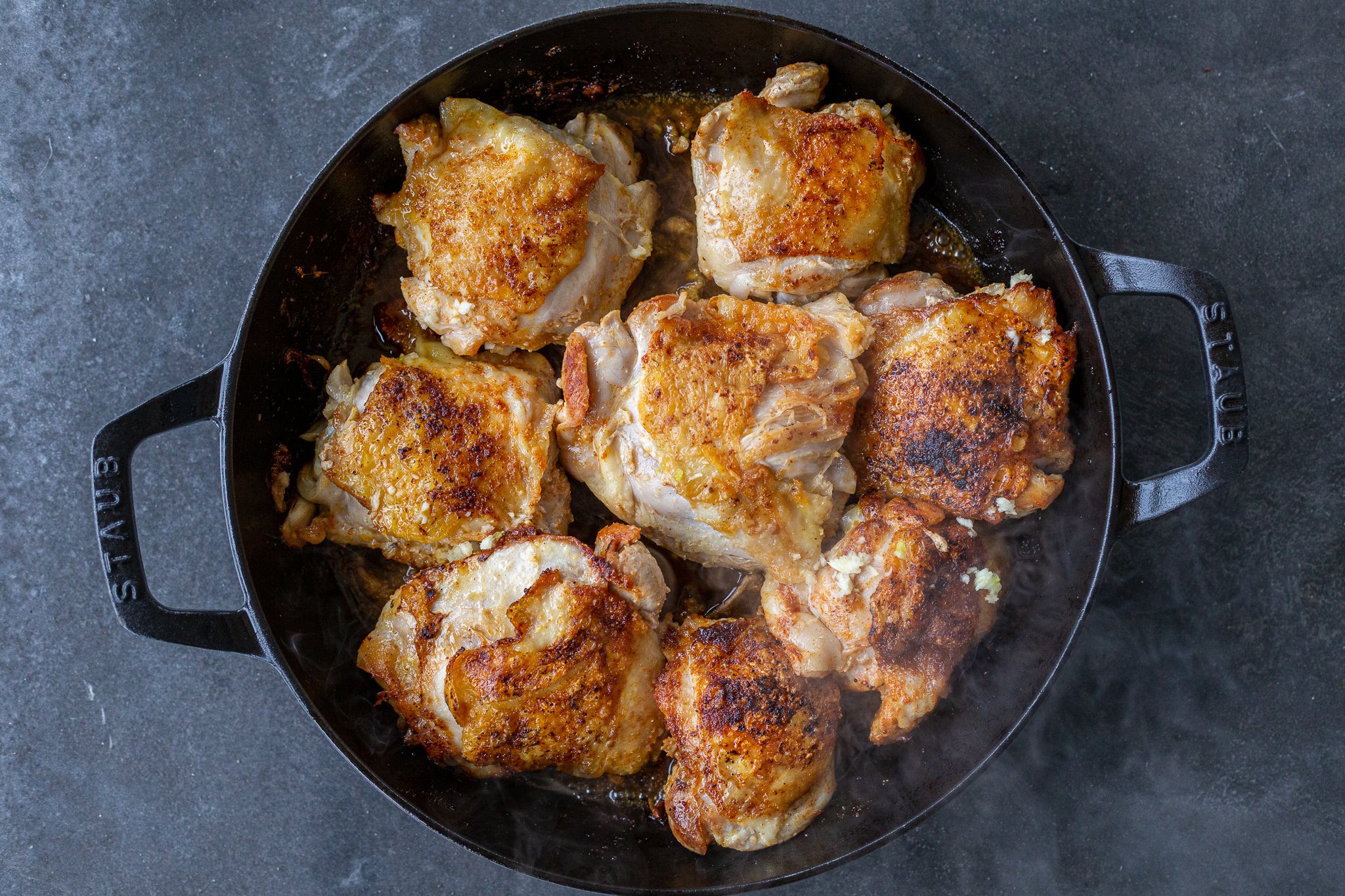 Pan-Seared Garlic-Thyme Chicken Thighs